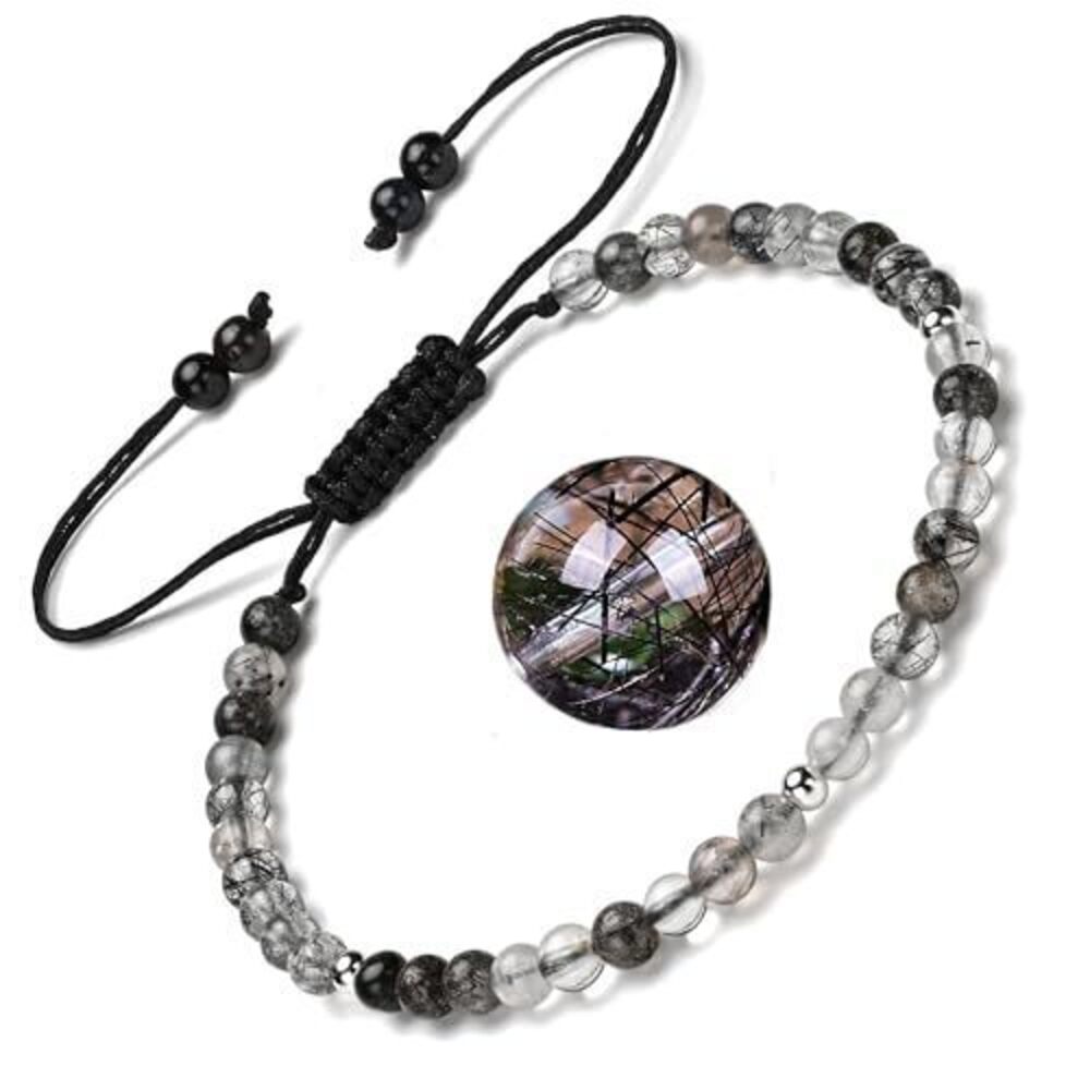 1825 Natural Gemstones Bracelet&925 Sterling Silver/18K Gold│4MM│ 7-9 in